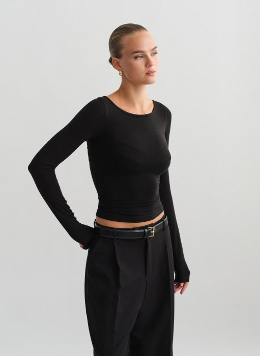 Product: Light-knit longsleeve blouse