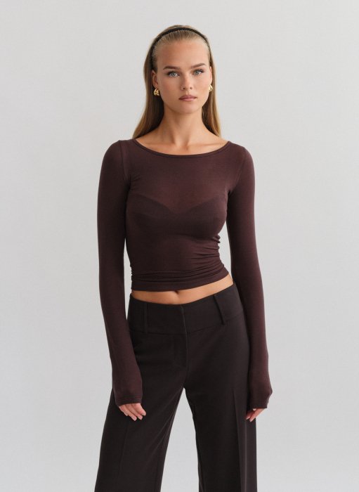 Product: Light-knit longsleeve blouse