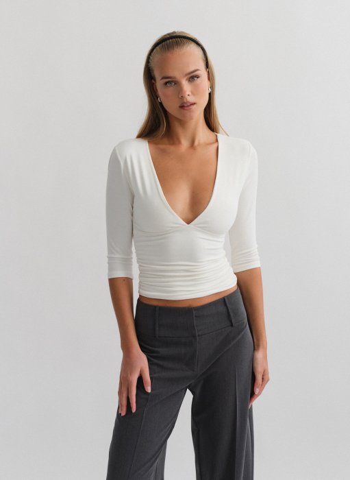 Product: Bamboo blouse with three-quarter sleeves