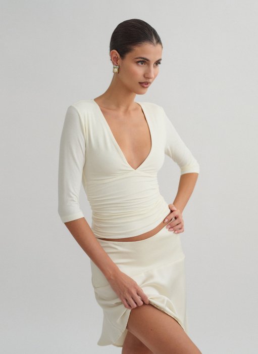 Product: Bamboo blouse with three-quarter sleeves