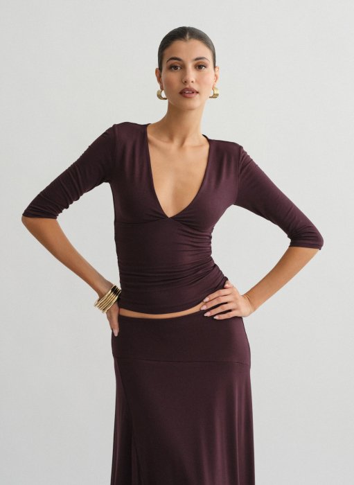 Product: Bamboo blouse with three-quarter sleeves