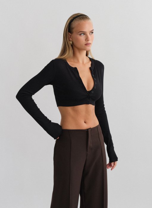 Product: Longsleeve ribbed cropped cardigan