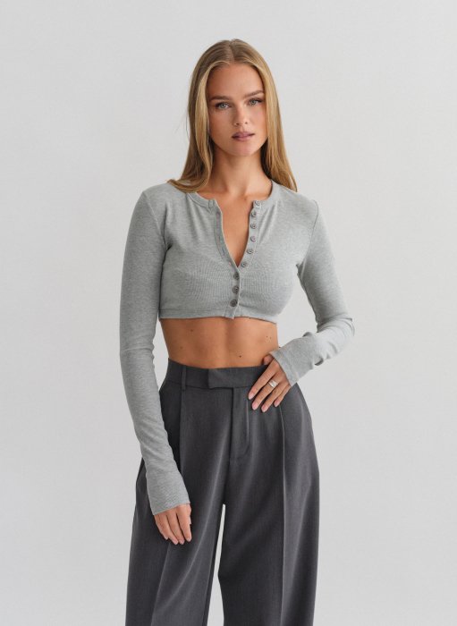 Product: Longsleeve ribbed cropped cardigan