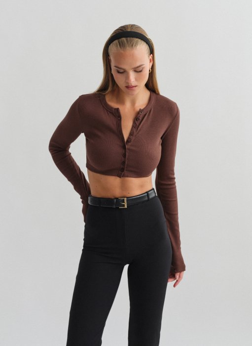 Product: Longsleeve ribbed cropped cardigan