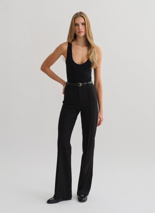 Product: High-waist straight-leg trousers