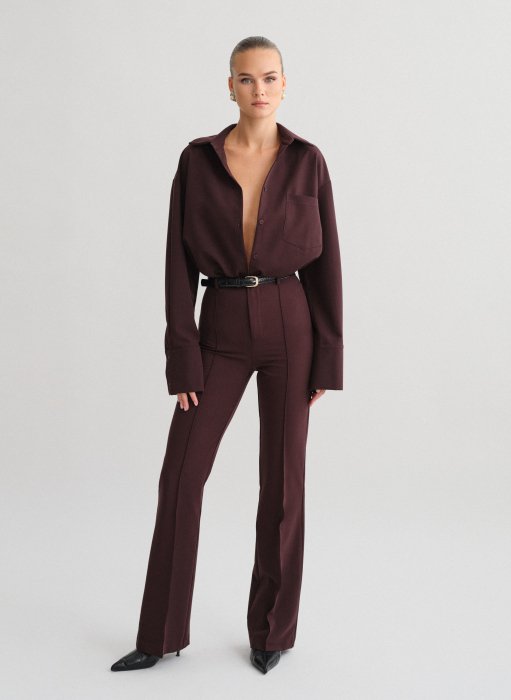 Product: High-waist straight-leg trousers