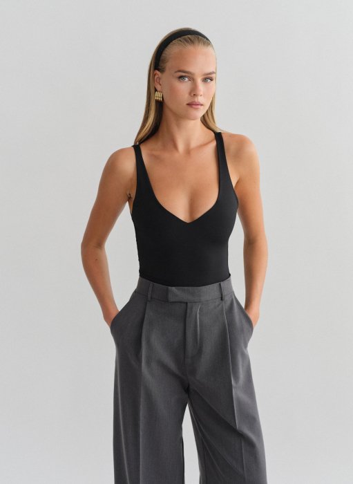 Product: Bodysuit with V-cut neckline