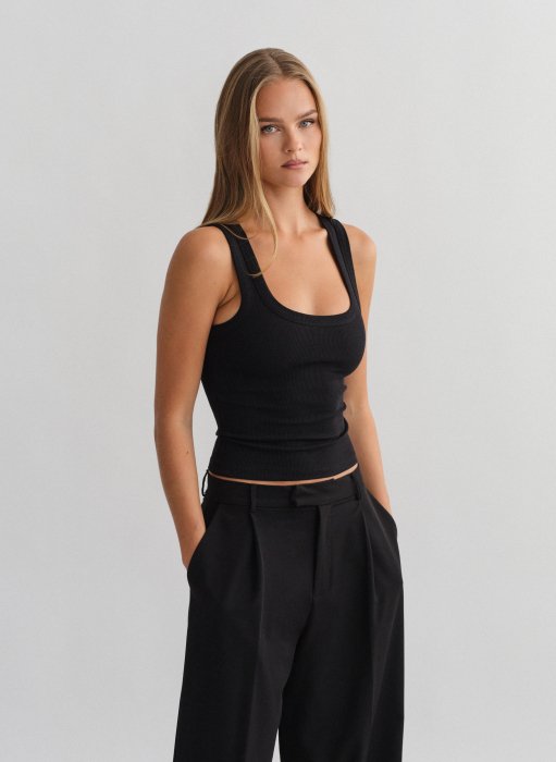Product: Basic sleeveless ribbed blouse