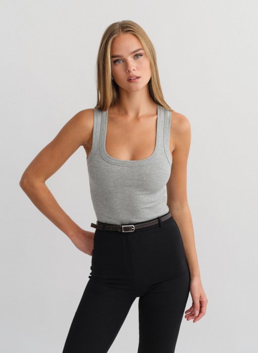 Product: Basic sleeveless ribbed blouse