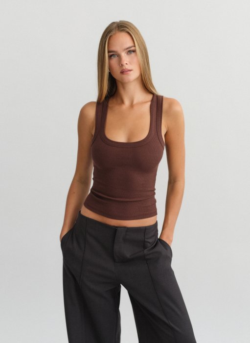 Product: Basic sleeveless ribbed blouse