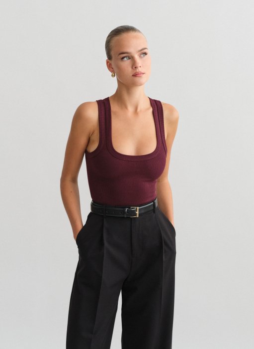 Product: Basic sleeveless ribbed blouse