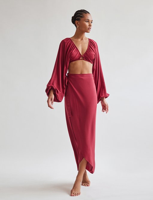 Product: Wrap skirt with belt