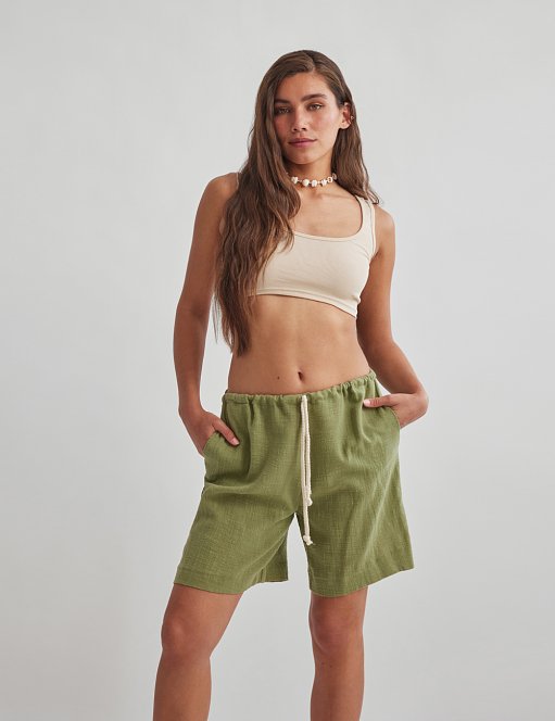 Product: Loose bermuda shorts with drawstring