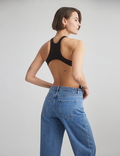 Product: Cut-out back sleeveless ribbed bodysuit