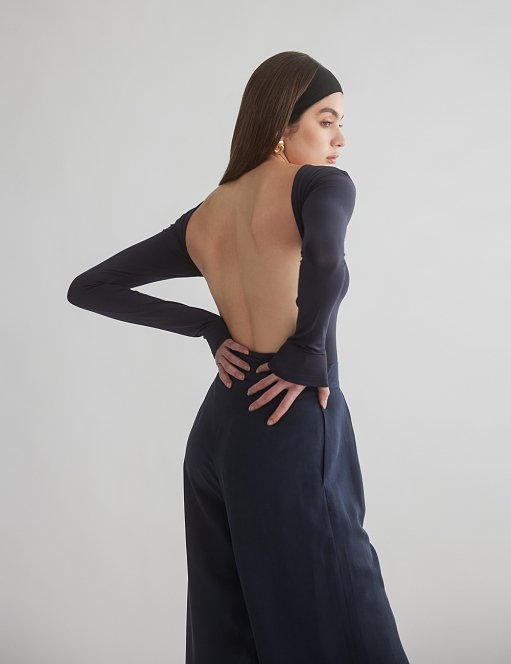 Product: Bamboo longsleeve openback bodysuit