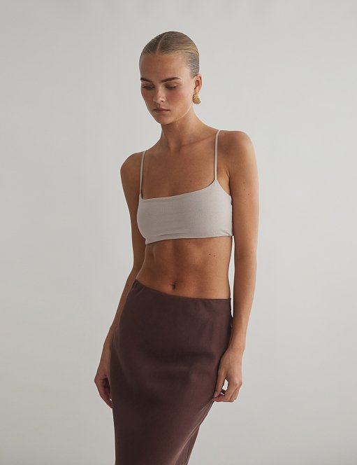 Γυναικείο crop τοπ με λεπτά τιραντάκια