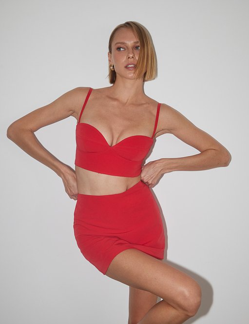 Γυναικείο κορσέ crop τοπ με τιράντες