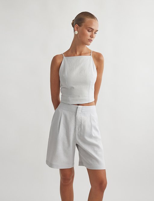 Γυναικεία λινή βερμούδα