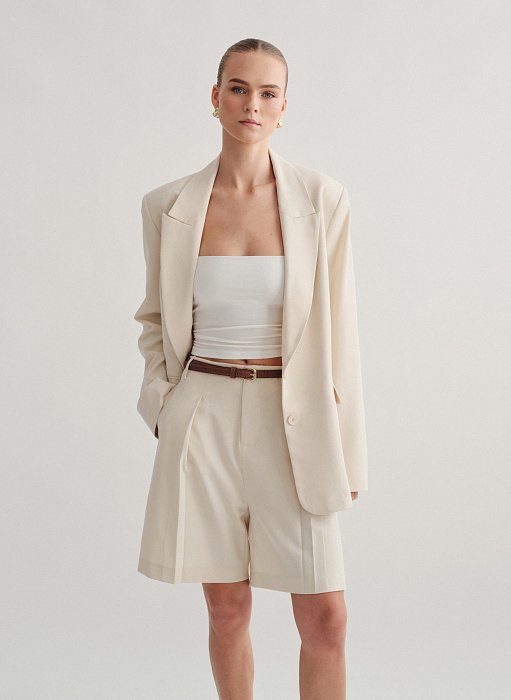 Γυναικείο υφασμάτινο oversized μπλέιζερ