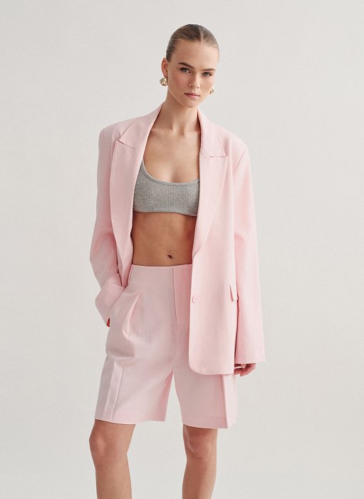 Γυναικείο υφασμάτινο oversized μπλέιζερ