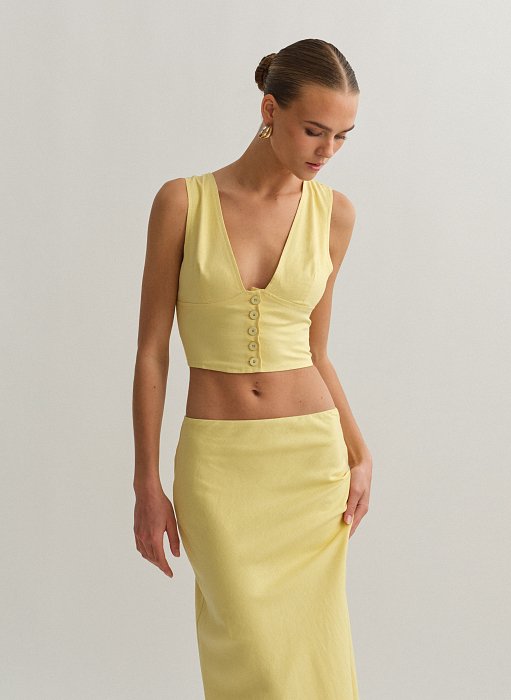 Γυναικείο λινό γιλέκο