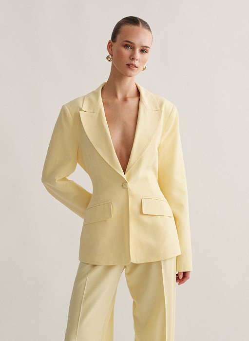 Γυναικείο υφασμάτινο μεσάτο μπλέιζερ