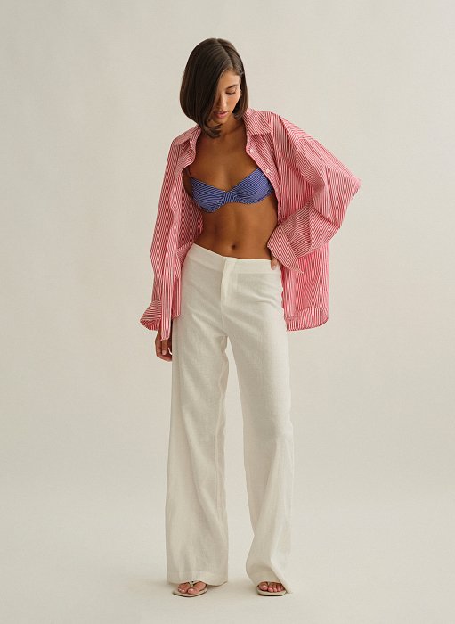 Γυναικείο λινό ίσιο παντελόνι