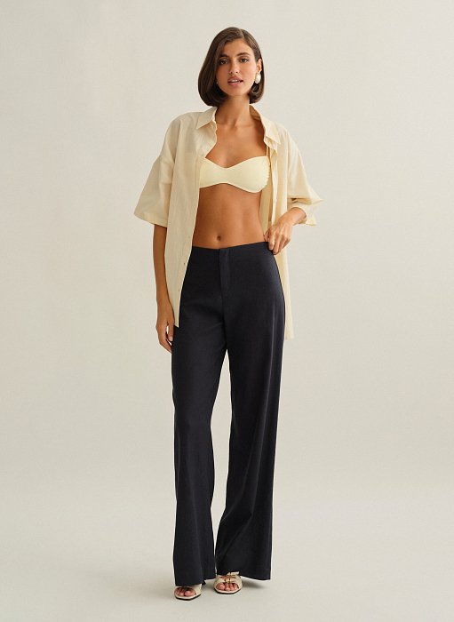 Γυναικείο λινό ίσιο παντελόνι