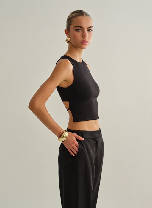 Γυναικεία αμάνικη μπλούζα bamboo με δέσιμο