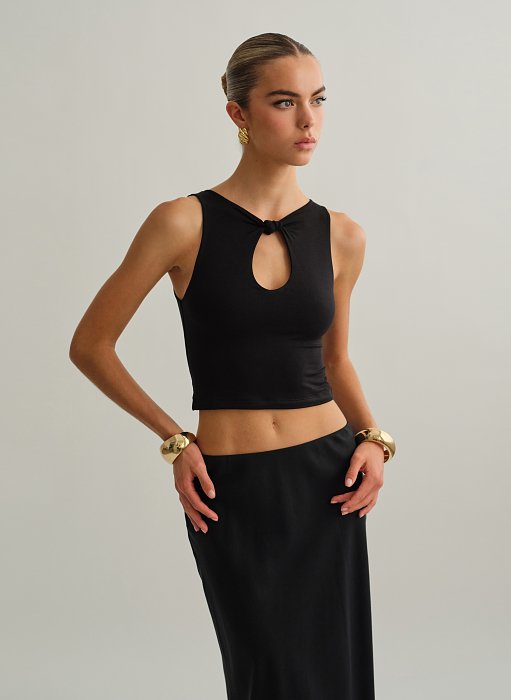 Γυναικεία αμάνικη μπλούζα bamboo με κόμπο