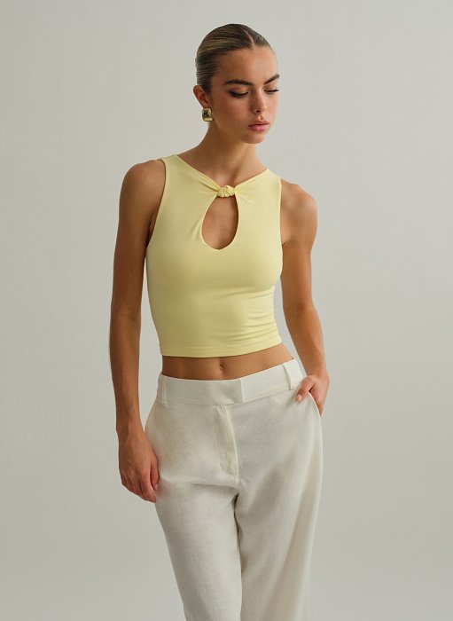 Γυναικεία αμάνικη μπλούζα bamboo με κόμπο