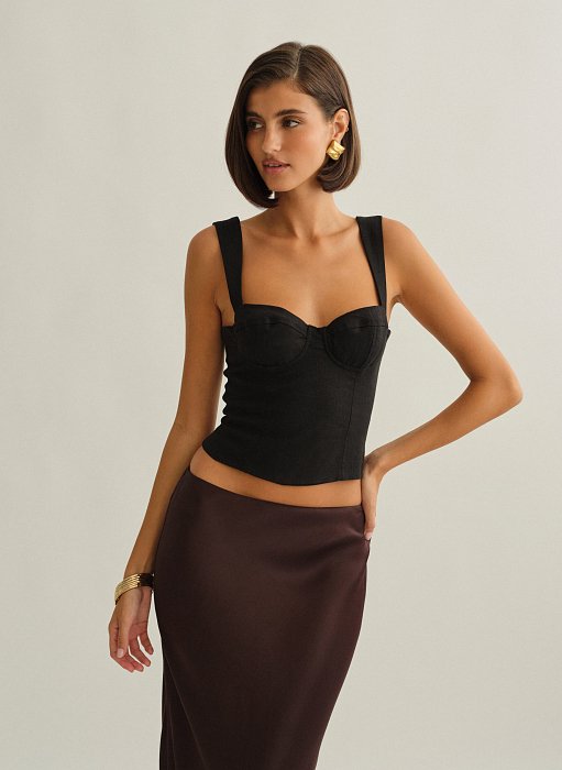 Γυναικείο λινό κορσέ τοπ