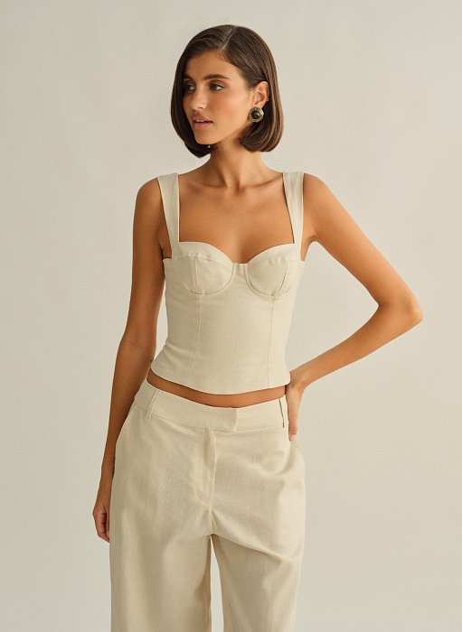 Γυναικείο λινό κορσέ τοπ