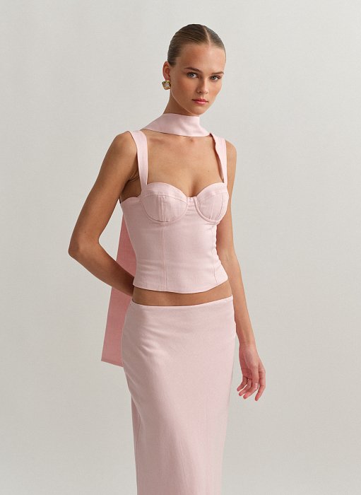 Γυναικείο λινό κορσέ τοπ