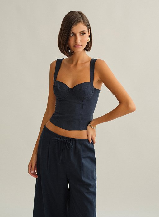 Γυναικείο λινό κορσέ τοπ