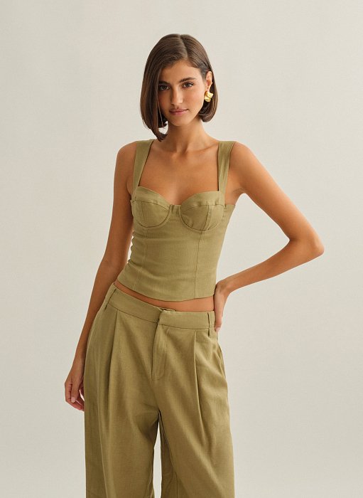 Γυναικείο λινό κορσέ τοπ