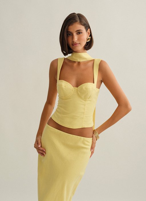 Γυναικείο λινό κορσέ τοπ