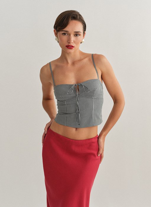 Γυναικείο καρό κορσέ τοπ