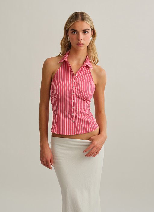 Γυναικείο ριγέ halter γιλέκο
