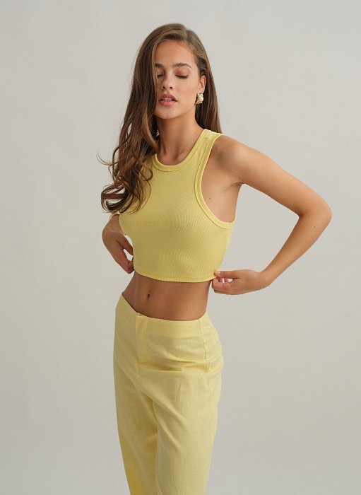 Γυναικείο basic αμάνικο ριπ crop τοπ