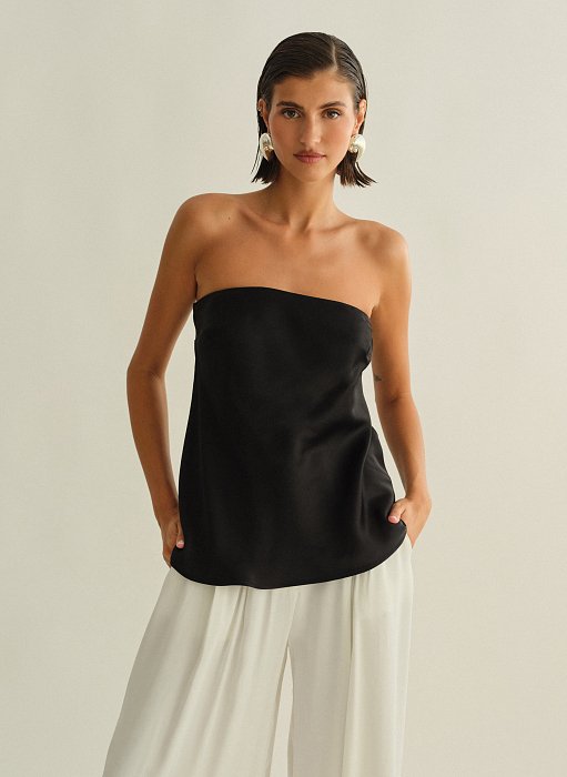 Product: Strapless satin top