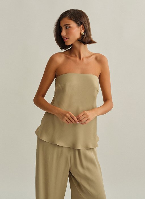 Product: Strapless satin top