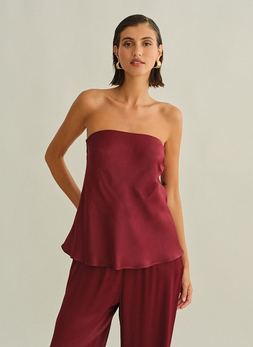 Product: Strapless satin top