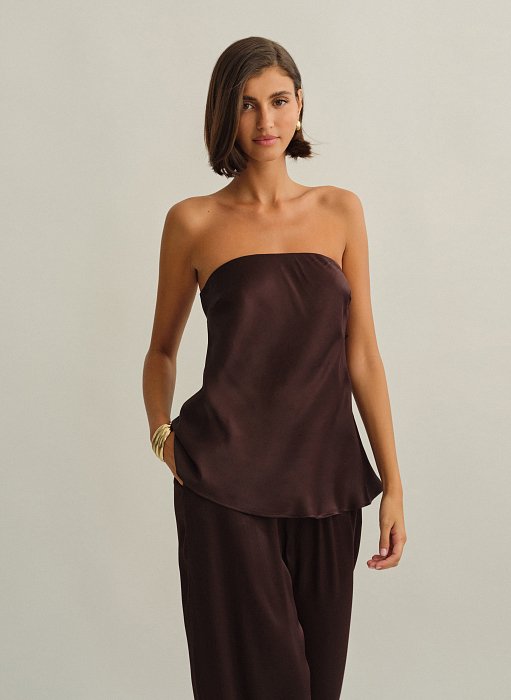Product: Strapless satin top