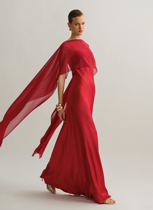 Γυναικεία ασύμμετρη ημιδιάφανη κάπα