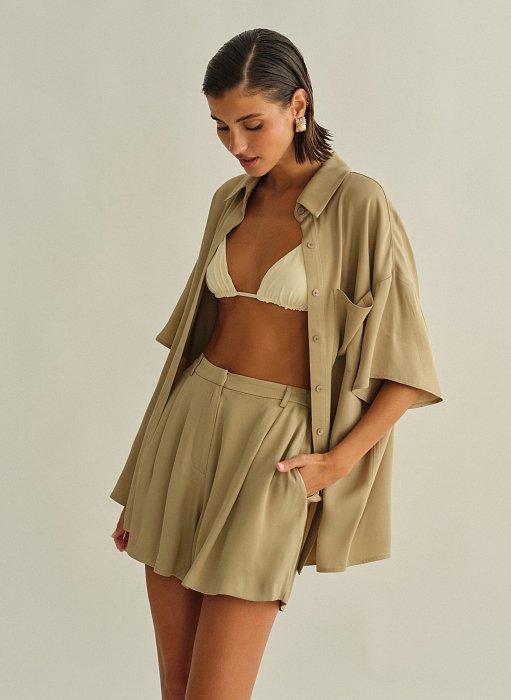 Product: Satin darted shorts