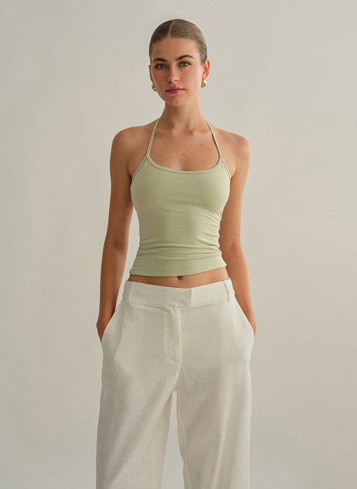 Γυναικείο halter τοπ με δέσιμο στον λαιμό με κορδόνι bamboo