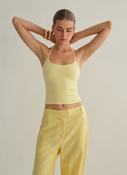 Γυναικείο halter τοπ με δέσιμο στον λαιμό με κορδόνι bamboo