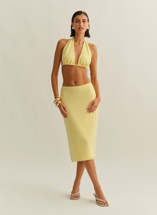 Γυναικεία midi φούστα με ελαφριά πλέξη