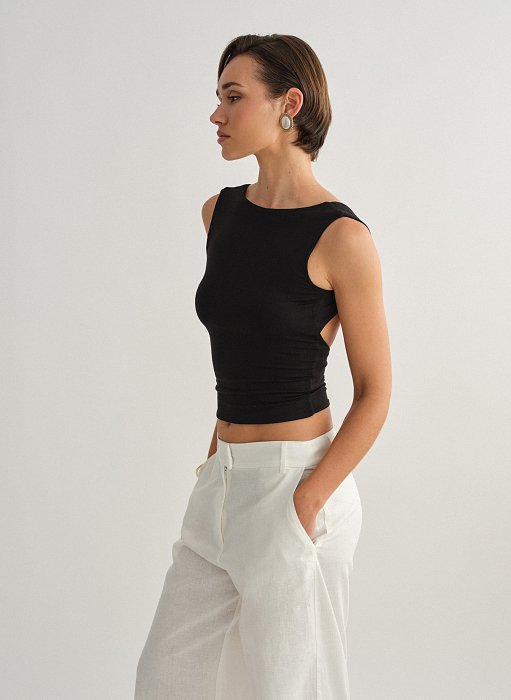 Γυναικεία αμάνικη μπλούζα bamboo με ανοιχτή πλάτη